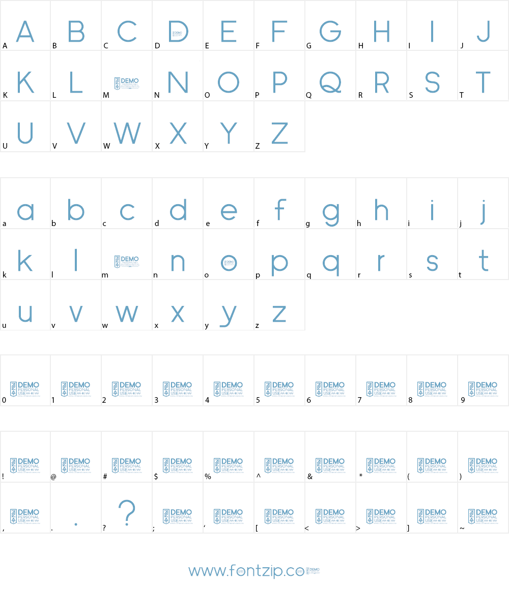 Zilap Universal Font Character